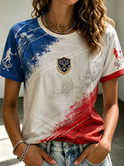 T-shirt femme à col rond et manches courtes pour l’Open de France