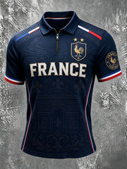 Sweat zippé à manches courtes France Football pour homme