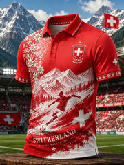 Polo à manches courtes imprimé sur le thème du football masculin