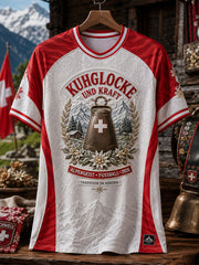 T-shirt imprimé artistique pour les amoureuses du football suisse, modèle femme