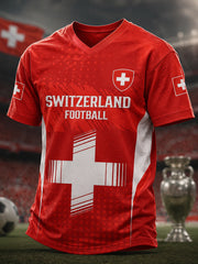 T-shirt à manches courtes pour homme avec imprimé footballistique