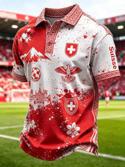 Haut à manches courtes pour fans de football suisse, modèle homme