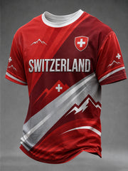T-shirt à imprimé Fan de football suisse pour homme