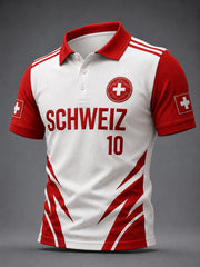 Chemise Swiss Football Fan Print pour homme