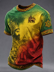 T-shirt décontracté pour homme à imprimé reggae