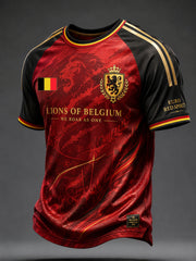 T-shirt imprimé pour passionnés de football belge, modèle homme