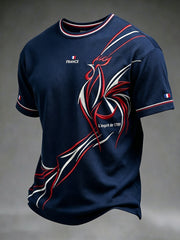 T-shirt décontracté coq de la fête nationale française rétro pour hommes