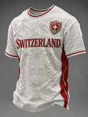 T-shirt imprimé football Suisse pour homme