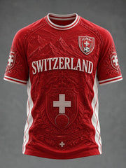 T-shirt imprimé football Suisse pour homme
