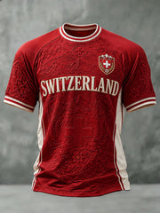 T-shirt imprimé football Suisse pour homme