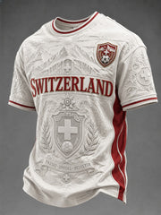 T-shirt imprimé football Suisse pour homme