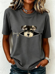 T-shirt pour femmes avec adorable Schnauzer miniature