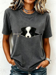 T-shirt pour femme avec adorable border collie