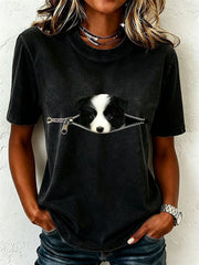 T-shirt pour femme avec adorable border collie