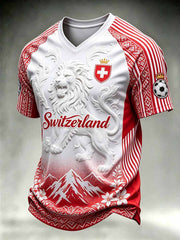 T-shirt suisse imprimé pour homme