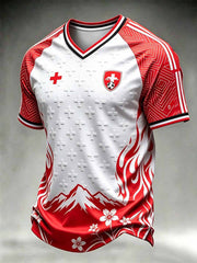 T-shirt pour hommes à imprimé football suisse