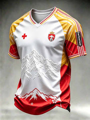 T-shirt pour hommes à imprimé football suisse