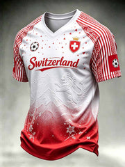 T-shirt suisse imprimé pour homme
