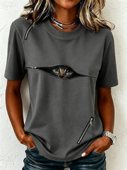 T-shirt drôle de chat des femmes