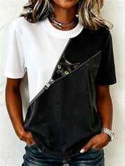 T-shirt humoristique pour femme avec chat