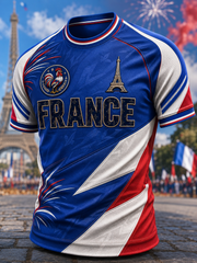 T-shirt à manches courtes de la Fête nationale française pour hommes
