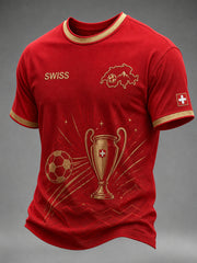 T-shirt à manches courtes pour homme avec imprimé footballistique