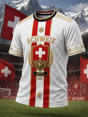 T-shirt à manches courtes pour homme avec imprimé footballistique