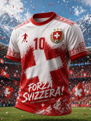 T-shirt à manches courtes pour homme avec imprimé footballistique