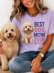 T-shirt décontracté pour les amoureux des animaux, avec impression humoristique «La meilleure maman de chien»