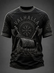 T-shirt décontracté à manches courtes pour hommes, imprimé Valhalla