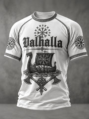 T-shirt décontracté à manches courtes pour hommes, imprimé Valhalla