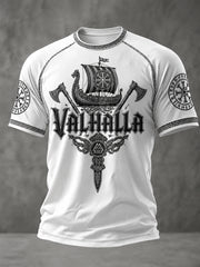 T-shirt décontracté à manches courtes pour hommes, imprimé Valhalla
