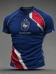 T-shirt manches courtes de football français pour hommes