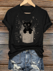 T-shirt à manches courtes au design élégant pour les amoureuses des chats