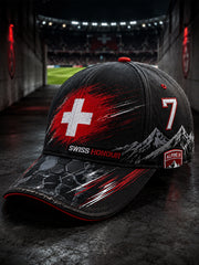 Bonnet à imprimé football d’inspiration alpine