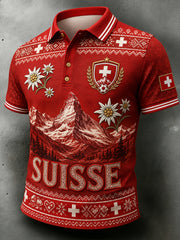 Polo Homme Manches Courtes Imprimé Thème Football
