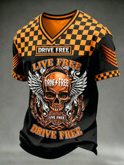 T-shirt homme à manches courtes, ample, imprimé vintage, tendance Ride To Free