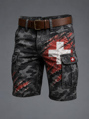 Short Cargo Homme Imprimé Camouflage Militaire