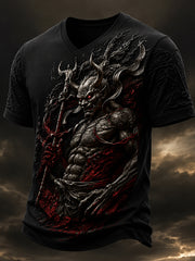 T-shirt décontracté avec impression d’art rétro punk et sombre