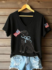 T-shirt décontracté Labrador Print Femme