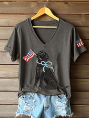 T-shirt décontracté Labrador Print Femme