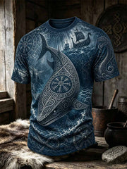 Retro Viking Art Pattern T-shirt imprimé pour hommes
