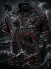 Chemise à manches courtes viking danoise pour hommes