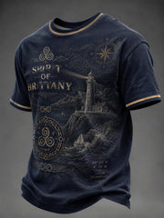T-shirt pour hommes imprimé celtique de Bretagne, France