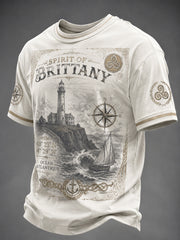 T-shirt pour hommes imprimé celtique de Bretagne, France