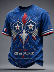 T-shirt imprimé pour hommes, France, étoiles amusantes, passionné de football