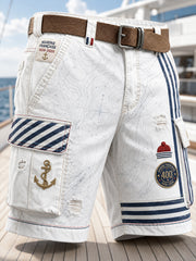 Short décontracté pour homme avec impression d’art de la Marine française