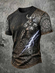 T-shirt Retro Viking Berserker Print Homme