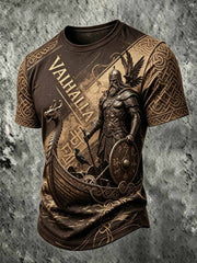 Retro Viking Warrior T-shirt décontracté à manches courtes pour hommes