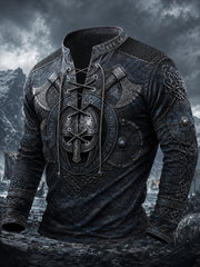 Haut décontracté rétro Viking Art Print pour hommes